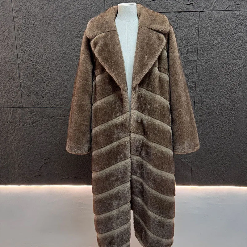 Winter Warm Capuchon Middellange Effen Kleur Bont & Nepbont Vrouwen Nieuwe Casual Imitatie Nertsen Bont Hoge Kwaliteit Vrouwen Bontjas H639