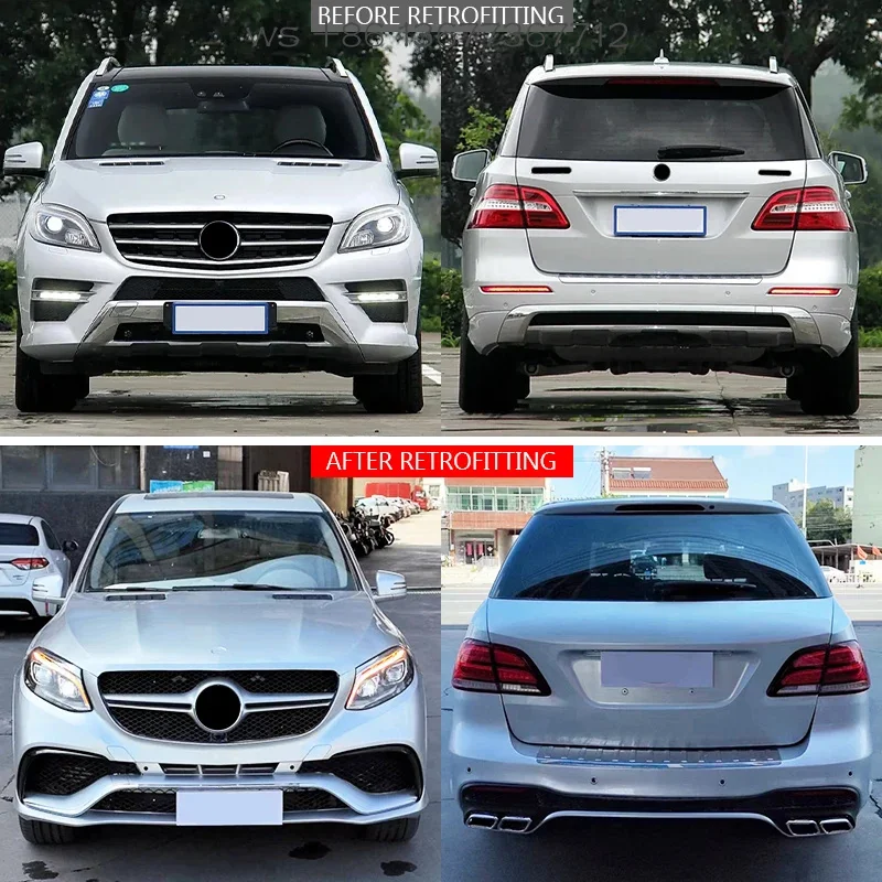 

Factory hot salesML W166 2011-2015 Upgrade to GLE W166 Front Bumper and Rear Bumper Body Kit Suitability for -Style Lossless Edi