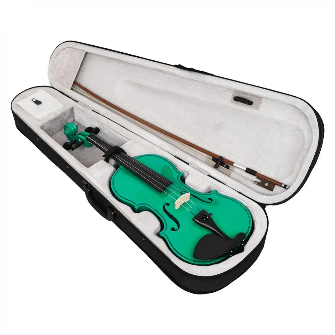 4/4 Full Size Solid Wood Acoustic Violin for Violin Beginner with Case and Bow, Purple / Green Color Fiddle