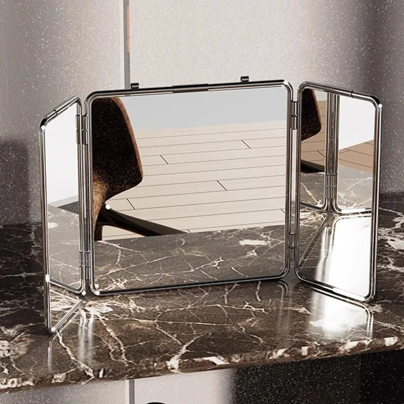 

Modern Mirror Rectangle Metal Frame Bathroom Small Makeup Living Room Portable Mirror Vanity Wall Hanging Espejo Decoration Home