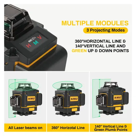 DEWALT का नया डिजिटल 360-डिग्री X4 16-लाइन (4D) आउटडोर लेज़र लेवल, सेल्फ-लेवलिंग वर्टिकल क्रॉस-लाइन लेज़र 10 best sales डेवॉल्ट 360 लेजर लेवल - №6