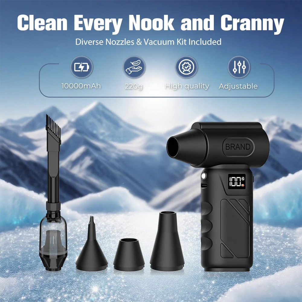 

130,000RPM Air Blower Electric Turbo Violent Fan Brushless Motor High-Speed Turbo Fan USB Rechargeable Powerful Air Dust Blower