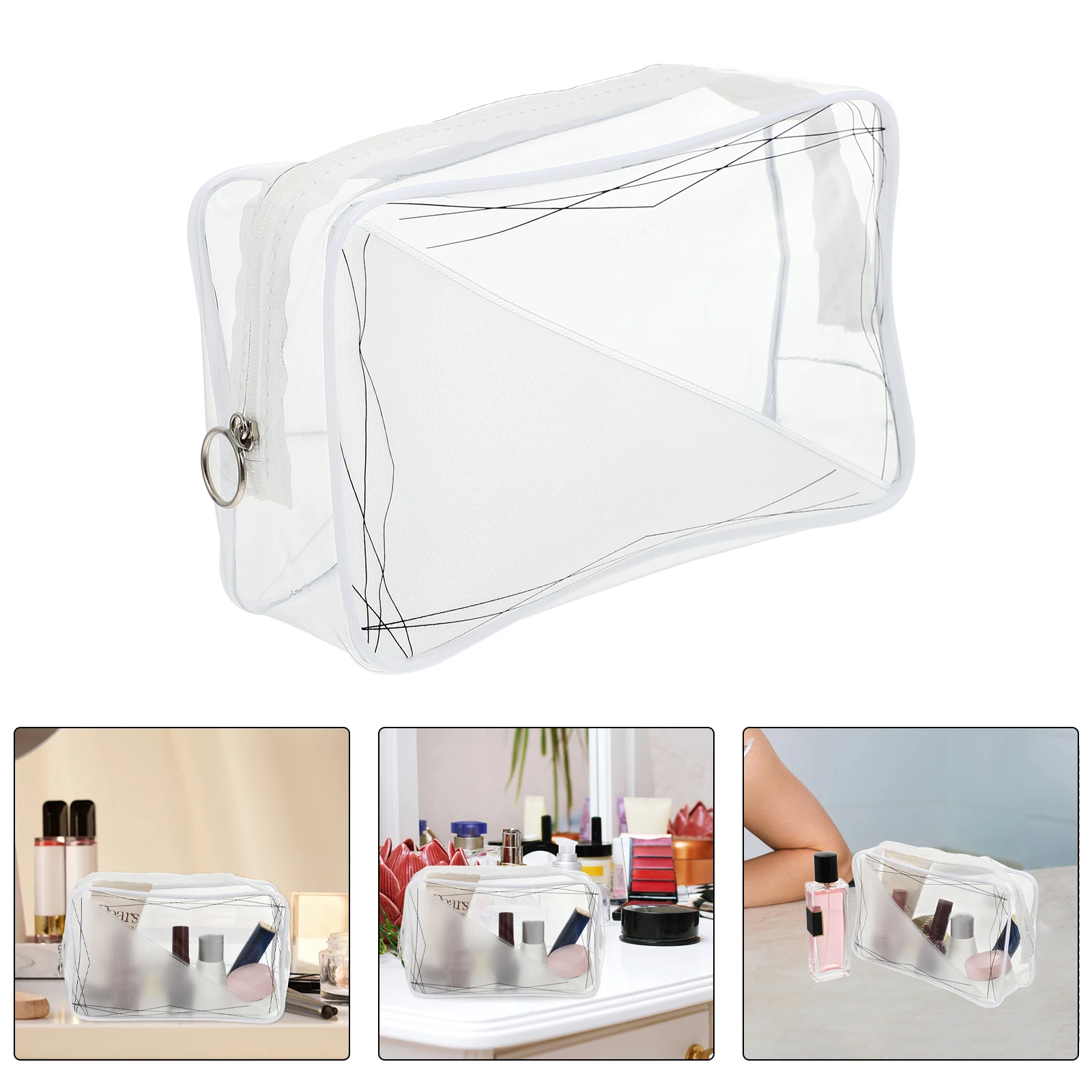 

Bag Pouch White Travel Matte ganizer Bag PVC Storage ganizer Waterproof Large Space Makeup Brush Case