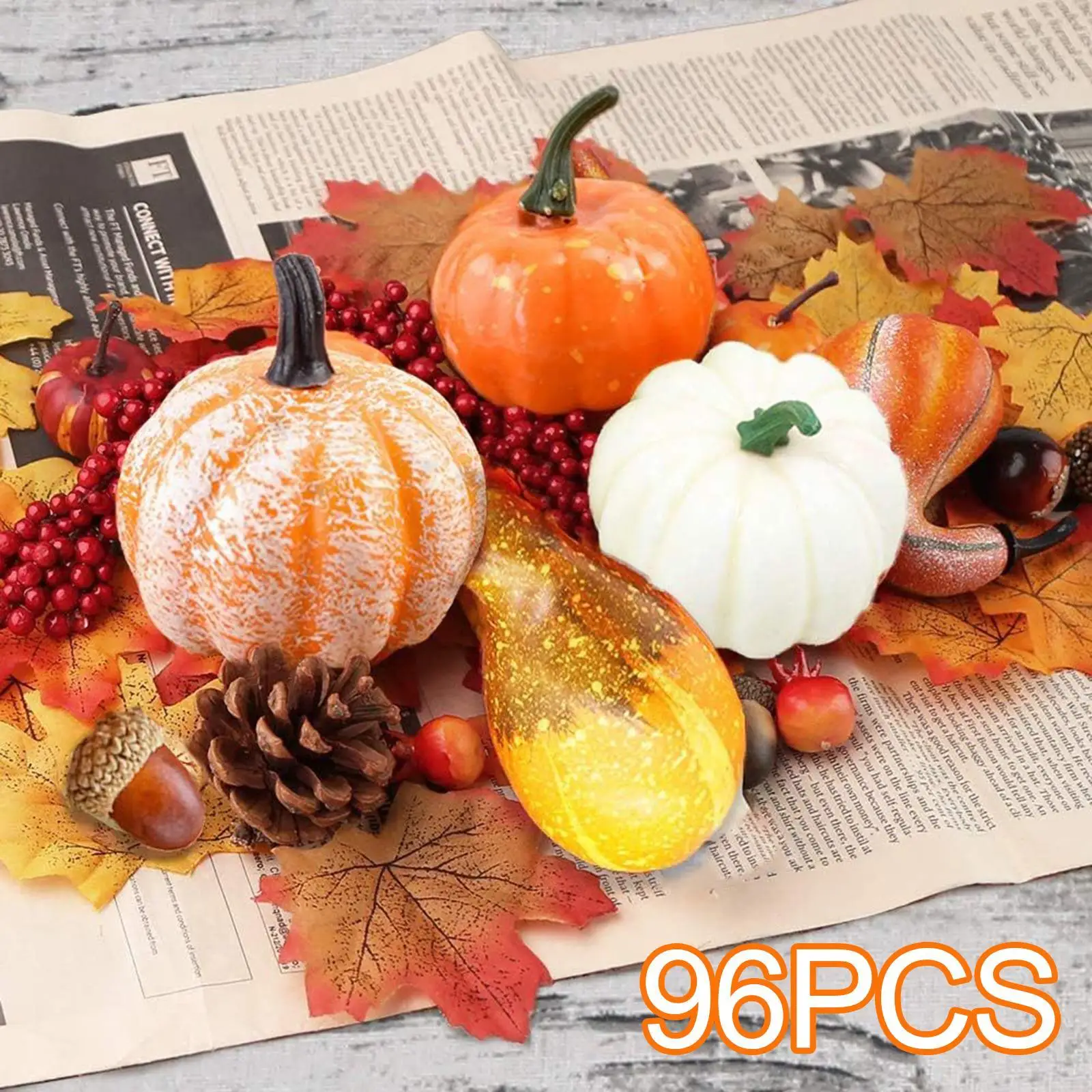 

96x искусственные тыквы украшения для Хэллоуина Украшение Осень с