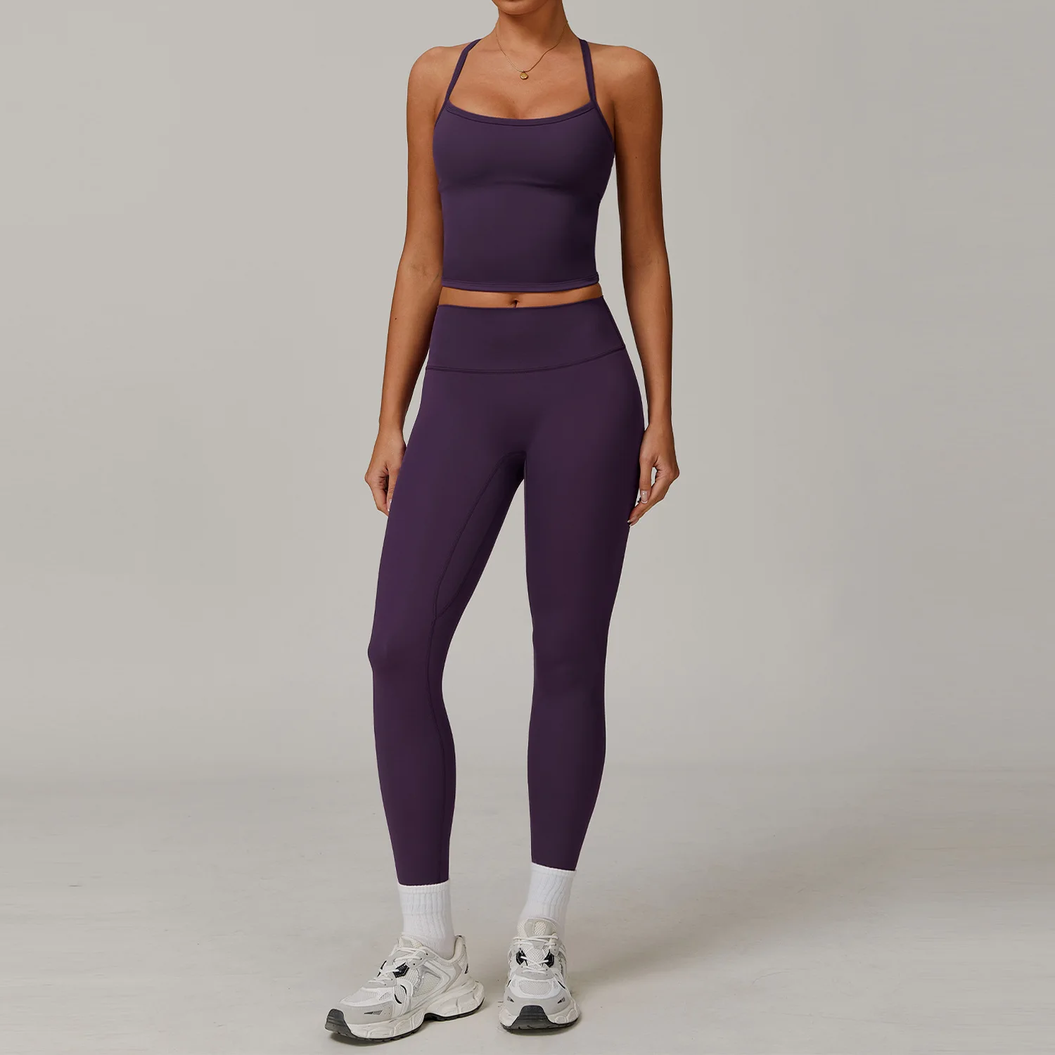 Ningyu 2 PCS Yoga Set Sexy Women Sports Gym Set Quick Drying Fitness Suit Women's Outdoor Running Fashionable Set Yoga Clothing
