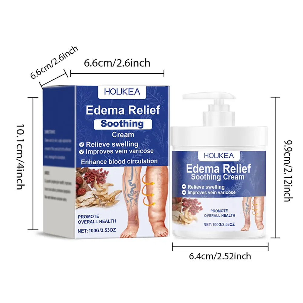 Edema Relief Soothing Cream Swelling Care Lymphatic Massage Cream Improves Vein Varicose Leg Care Soothing Moisturizing Lotion view 6