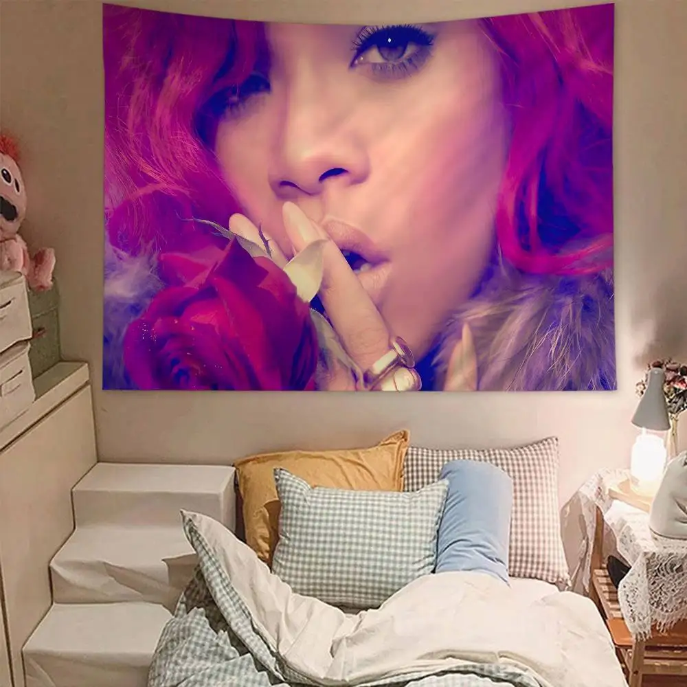 Singer R-Rihanna Cool Printed Large Wall Tapestry Hanging Tarot Hippie Wall Rugs Dorm Cheap Hippie Wall Hanging