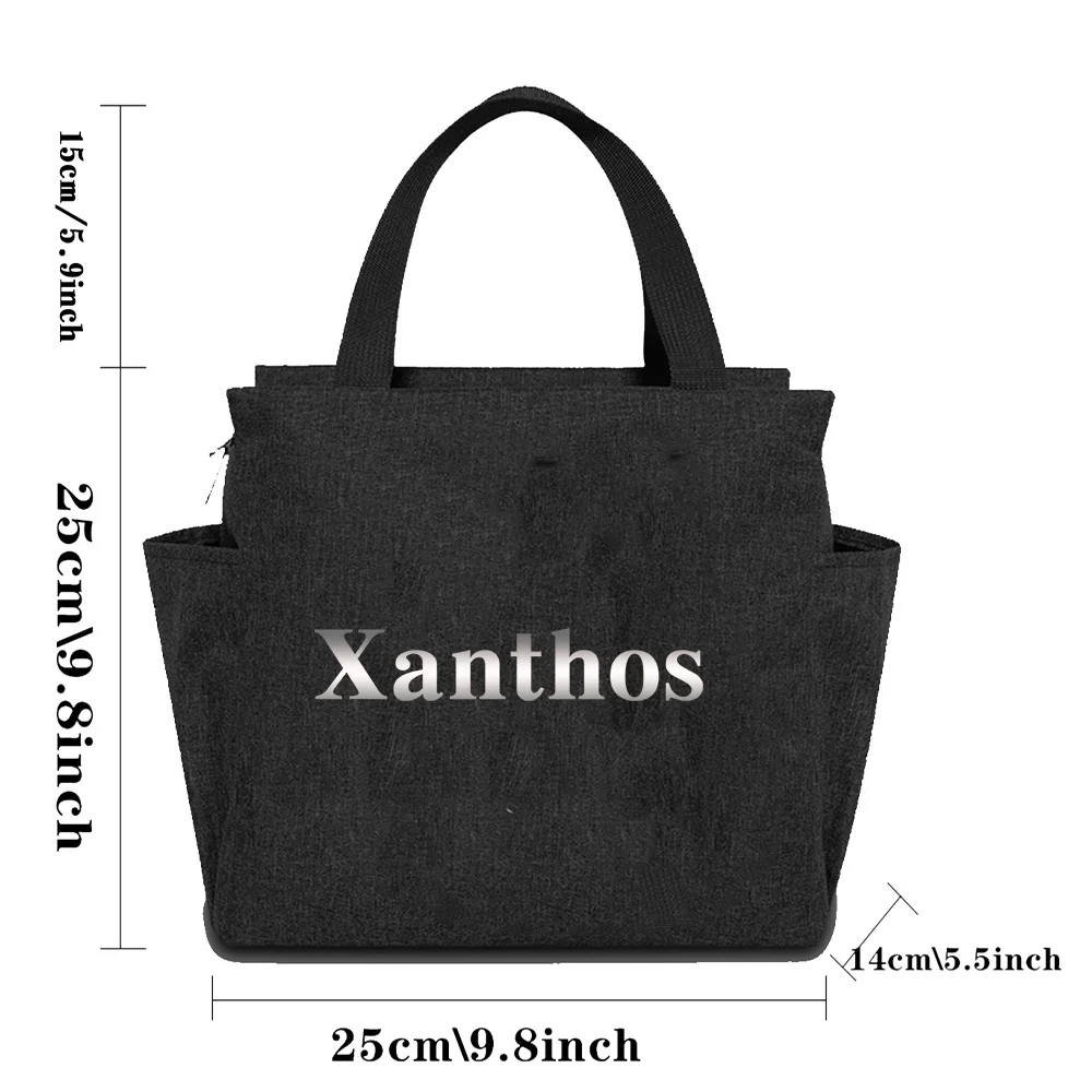 Personalized Customized Name Lunch Bag Student Large Capacity Lunch Bags Travel Picnic Pack Office Worker Simple Handle Bag