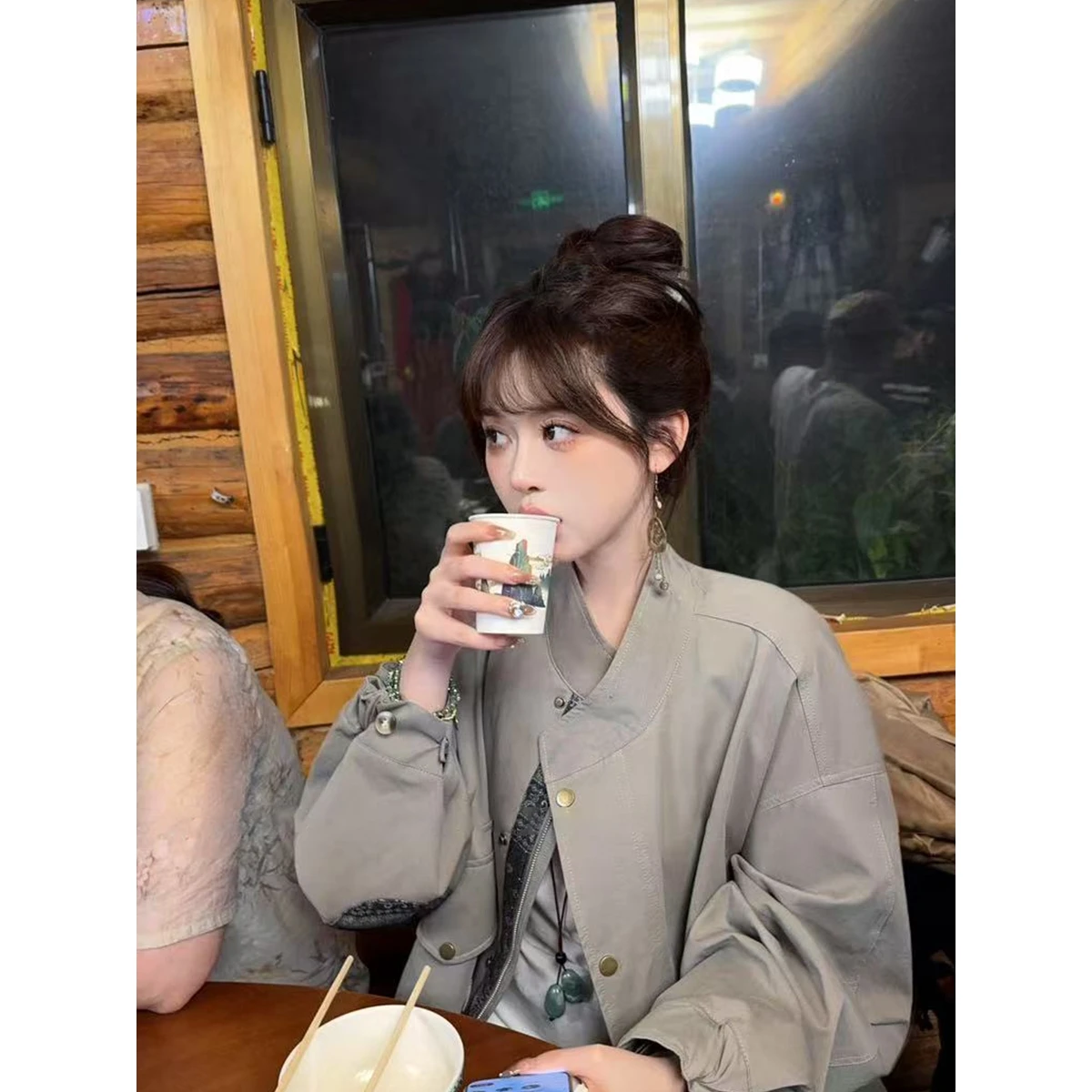 

Женская повседневная куртка Off ort Workwear в корейском стиле, новая коллекция ранней осени, тонкая, с цветными блоками, маленький размер, с длинными рукавами