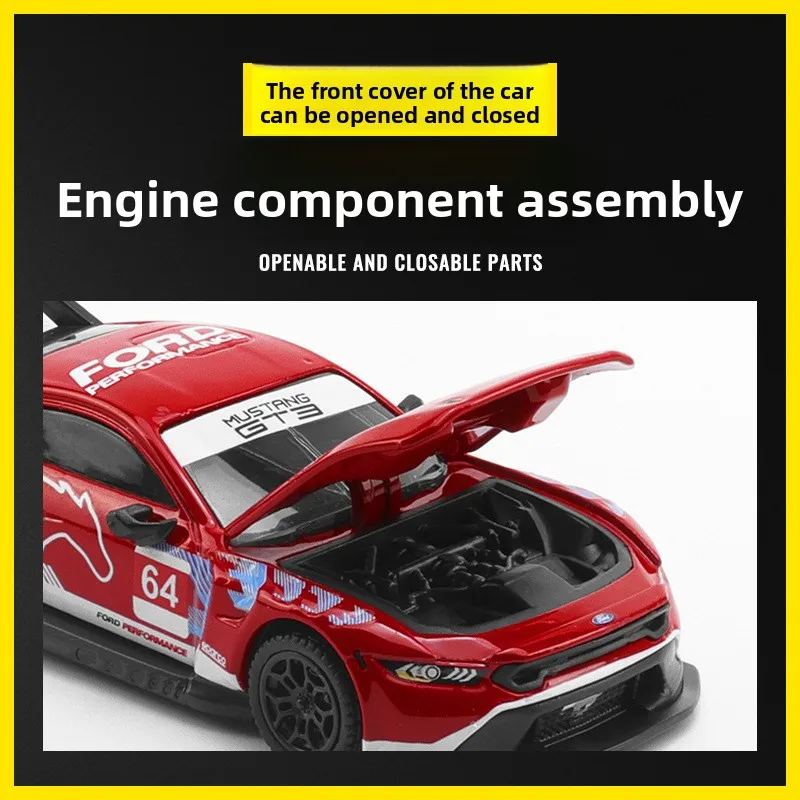 CCA Genuine 1:64 Mustang GT3 Assembled Edition Alloy Car Model DIY Assembly Handmade Hobby