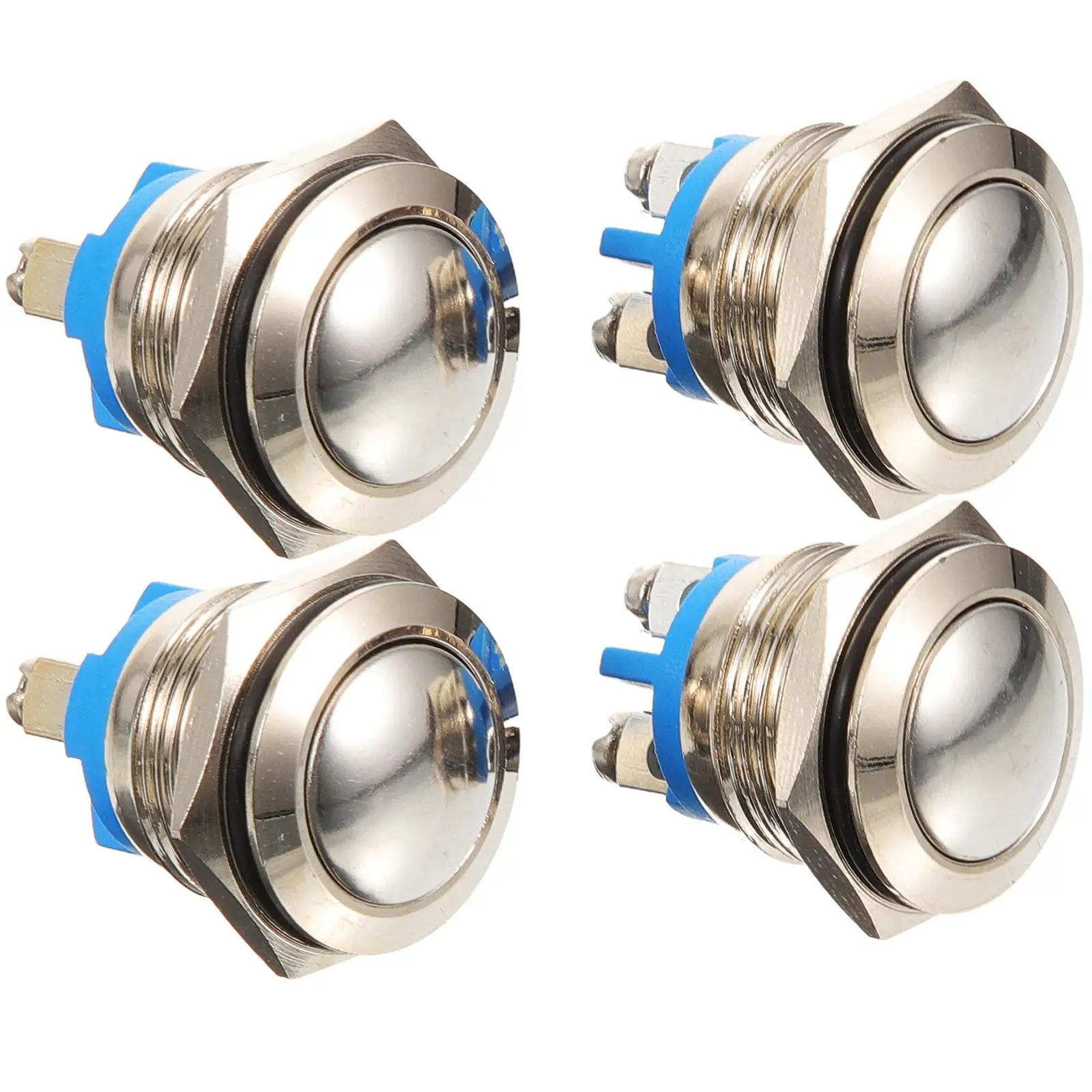 

4pcs Doorbell Button Kit 16MM Nickel-plated Copper Easy Install Wired Ringer Replaceable Durable Sturdy Home Push Chime