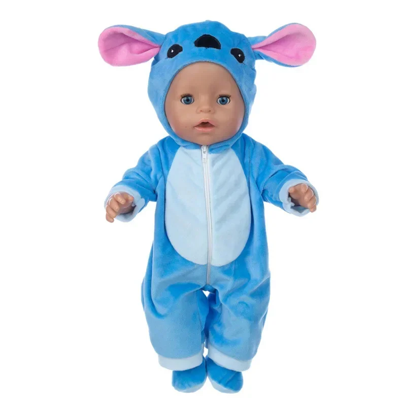 Disney New 18 Inches Doll Lilo Stitch Cosplay Cartoon Animal Onesies Toy Doll Clothes BJD Clothing Accessories