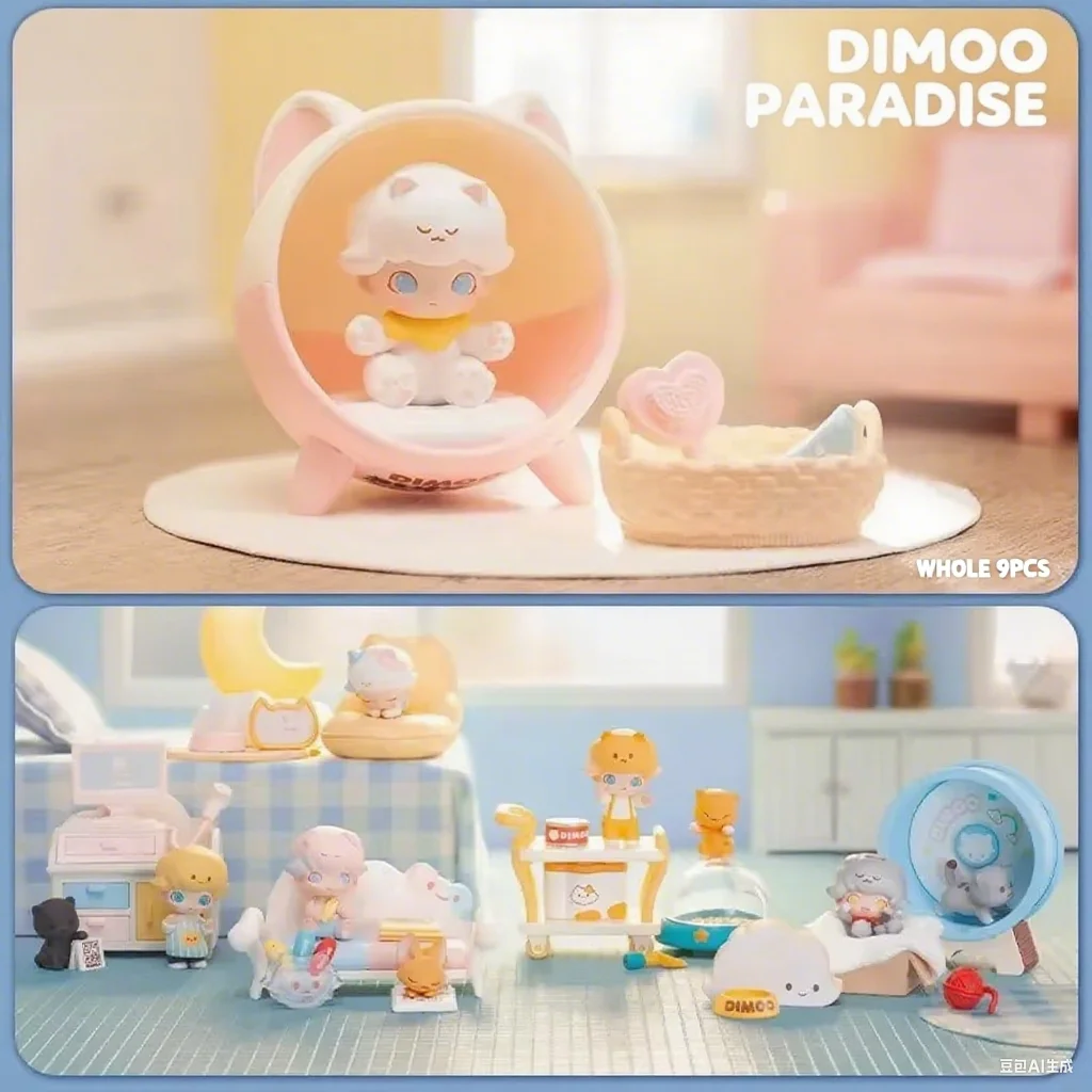 

Dimoo Cat Paradise Series Prop. Blind Box Toys Mystery Box Mistery Figure Caja Surprise Box Kawaii Model Birthday Gift