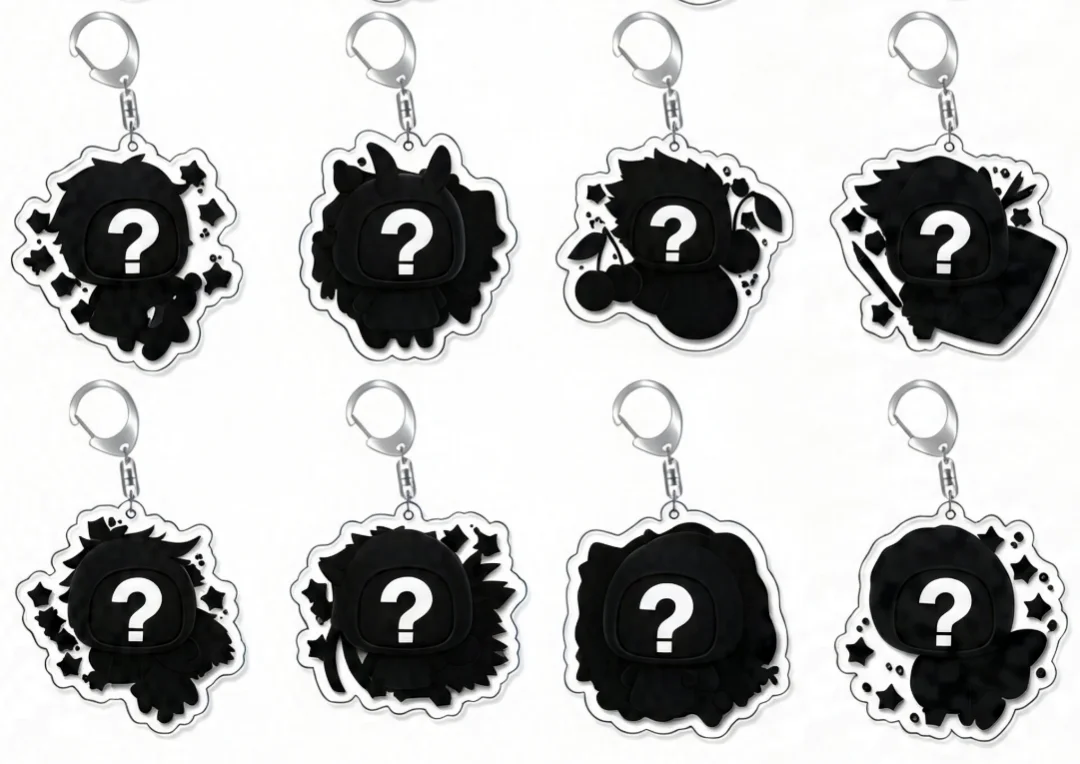 Acrylic Keychain Random Color Style Clear Cartoon Anime Birthday Friendship Gift Keychain Special Colleting Suprise Blind Ksycha