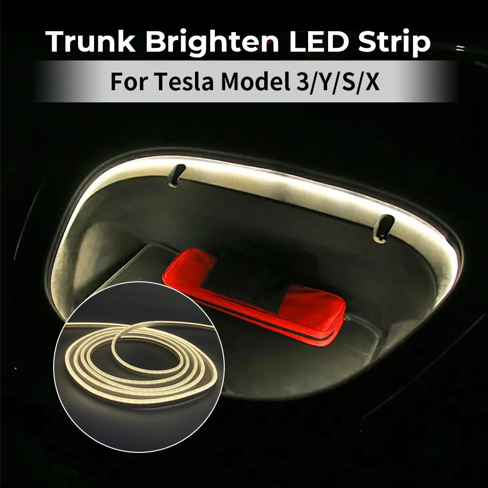 For Tesla Model 3 Y S X 5M AlphaRider Frunk Brighten LED Strip Modified Lighting Waterproof Flexible Front Trunk Silicone Light