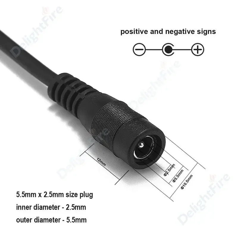 5.5mm 2.1mm 2.5mm Jack 5V 12V DC Power Extension Cable 0.5m 1m 1.5m 2m 3m Wire Connector for LED Strip CCTV Camera Power Adapter