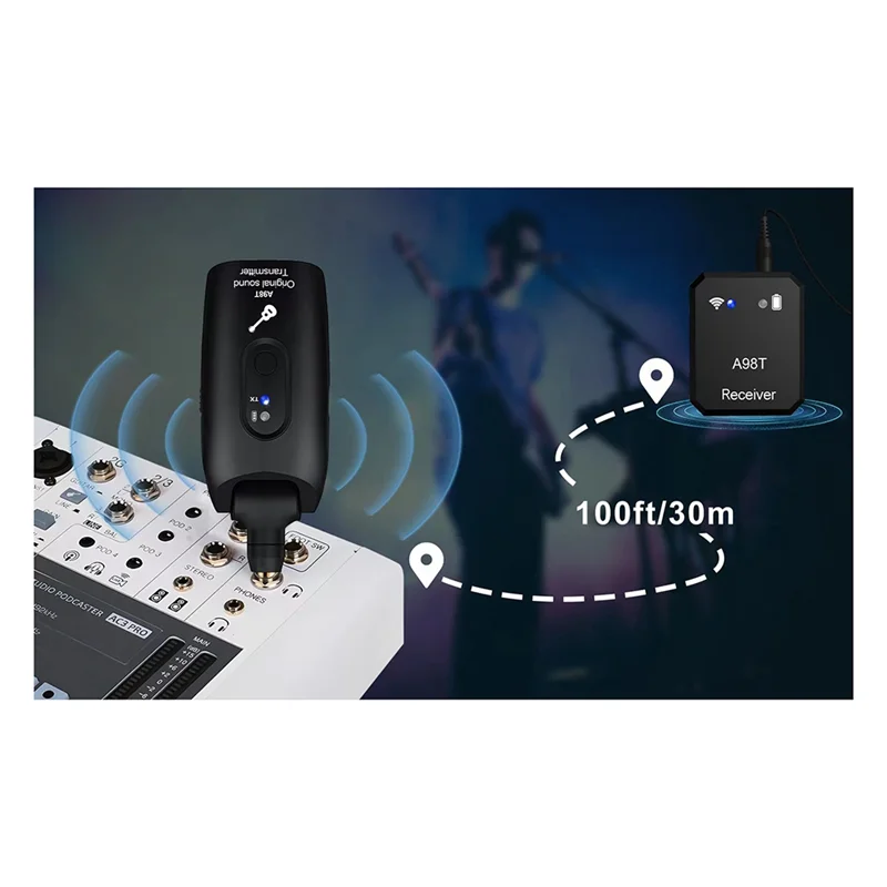 Wireless Guitar System Rechargeable 2.4G Digital Guitar Transmitter Receiver For Electric Guitar Bass Violin Accessories-Y41A view 2