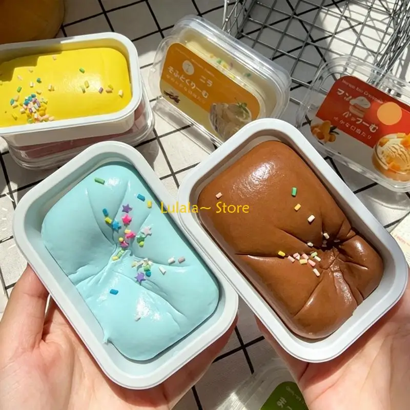 Y4QA Hand Press Toy in Ice Cream Cake Stress Toy PU Material for Study Breaks, Desk Break Activity and Daily Play