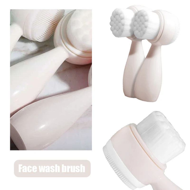 Double Side Silicone Face Cleanser Brush Portable Massage Cleaning Skin Massager beauty tool Facial Cleansing Brush