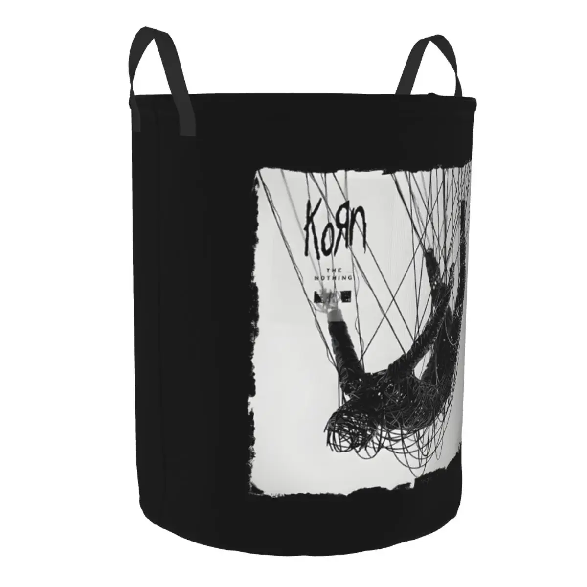 Custom Korns Heavy Metal Music Hard Rock Roll Laundry Basket Collapsible Band Clothes Hamper for Nursery Kids Toys Storage Bag