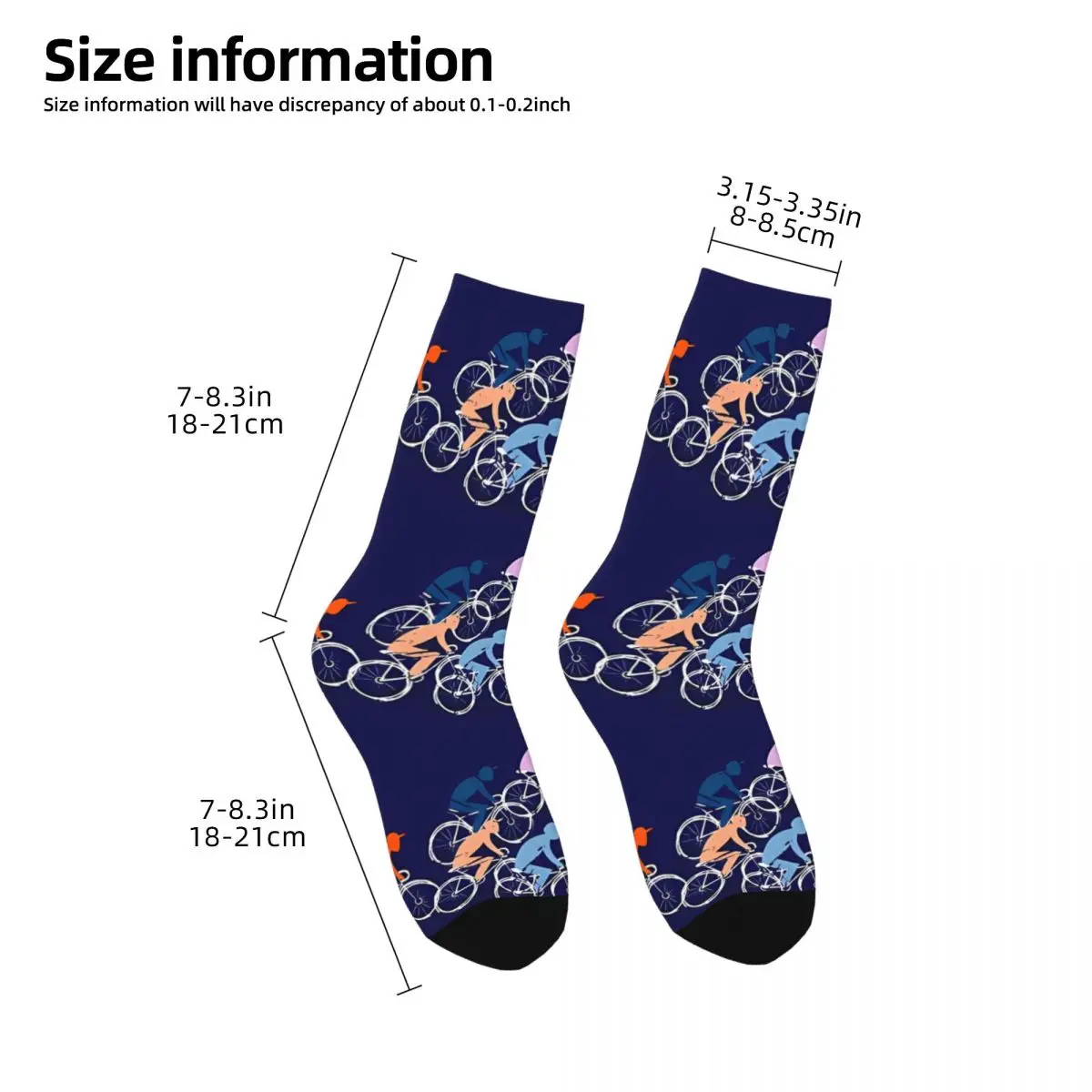 Vintage Ride To Win Navy Men's Socks Riding Unisex Street Style Pattern Printed Funny Crew Sock Gift