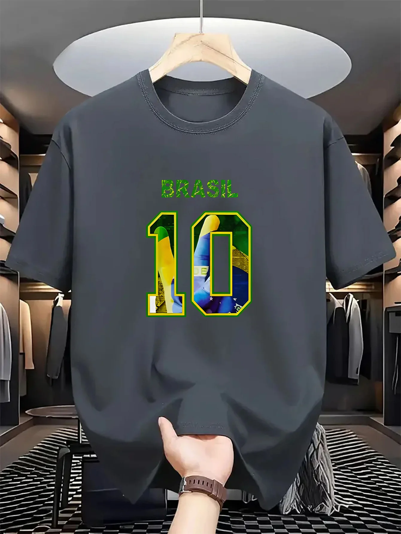 Men's Crew Neck Short Sleeve T-Shirt - Elegant, Comfortable to Wear, Slimming, Elegant Clean Look, Ultra-Light Fabric, Comfortab
