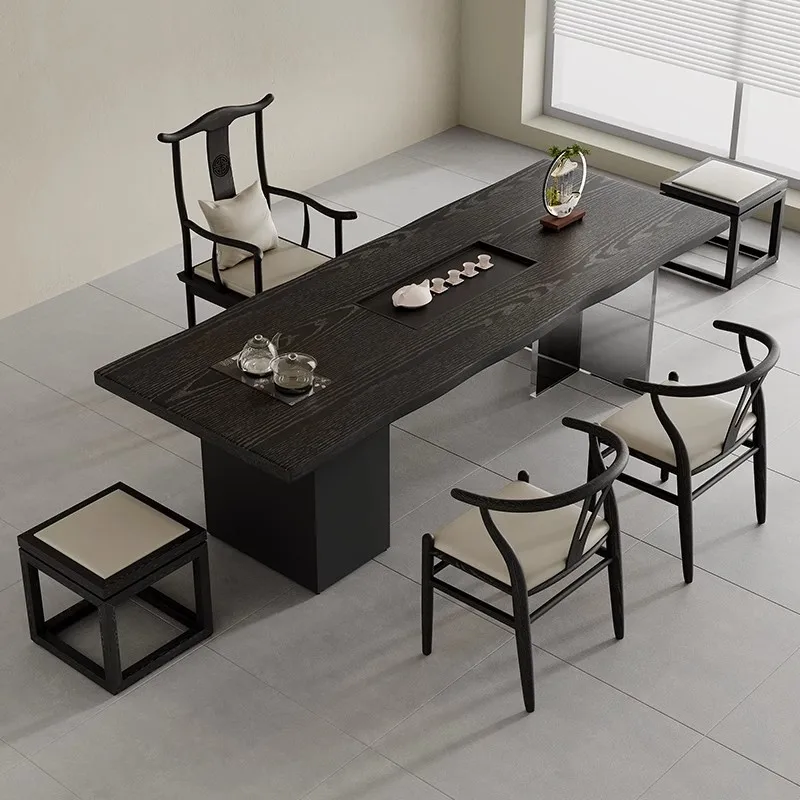 Wabi Stillwind Acryl-Massivholz- und Stuhlkombination, Teetablett, Tisch, integriert, für Zuhause, Büro, multifunktional