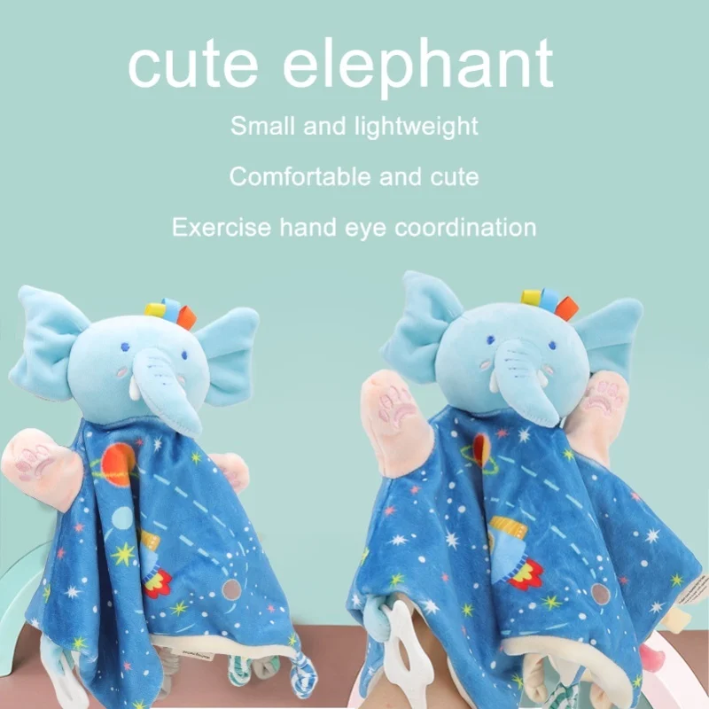 Coperta di sicurezza per elefante Puzzle Esercizio Coordinazione occhio-mano Coperta di sicurezza morbida e carina Giocattoli per bambini per infantette