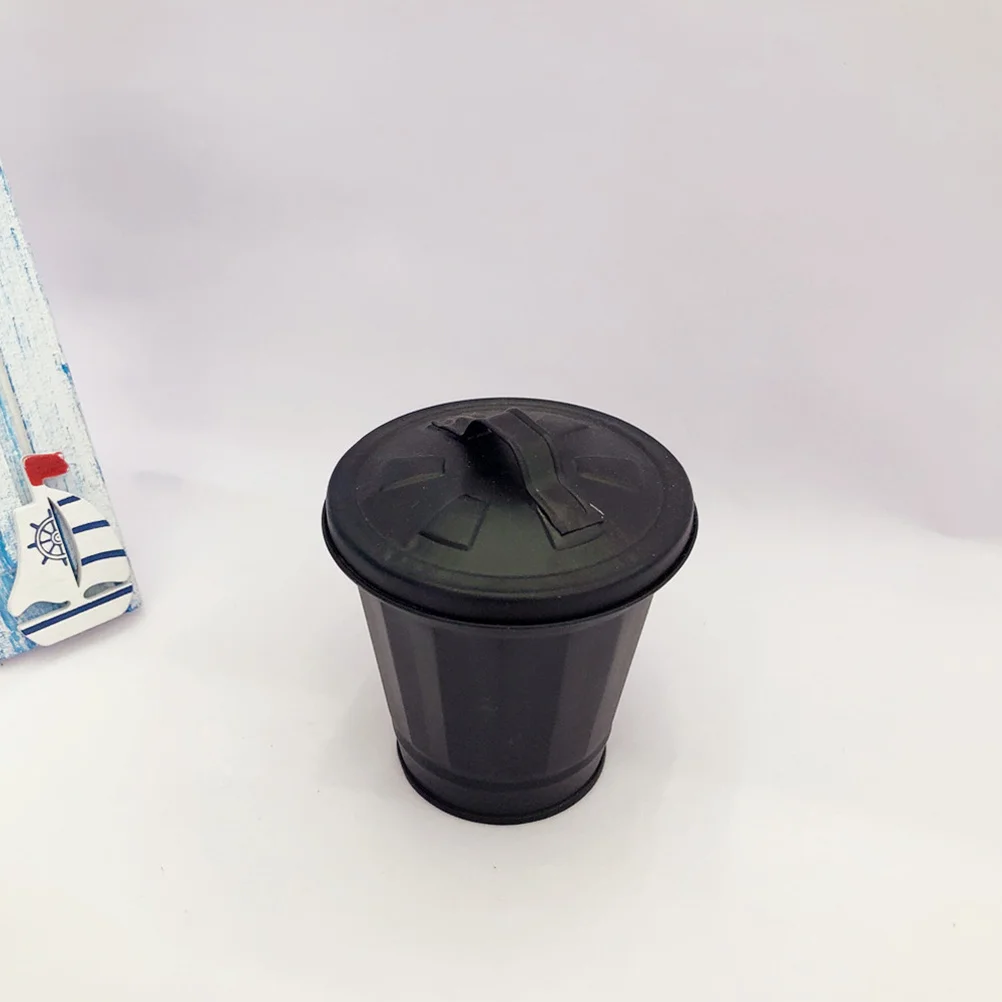 

2Pcs Desktop Trash Bin Iron Small Garbage Can Easy Container for Bedroom Kitchen Office Desktop Trash Cans