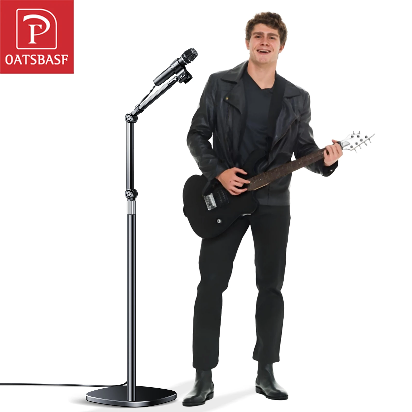 Oatsbasf Microphone Stand Floor Round Base 35-70