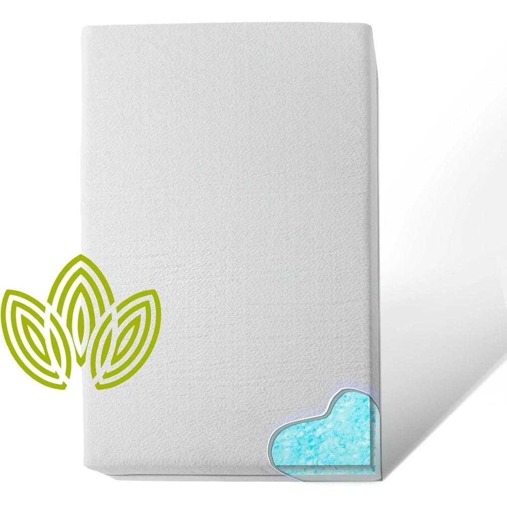 Materasso per culla a doppia faccia in cotone organico, materasso per bambini Premium in Memory Foam-US supporto solido per Gel rinfrescante per neonati