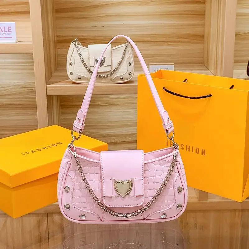 

Y2K women's tote bag love heart sweet and cool girl bag underarm bag for women versatile shoulder bag and sling bag
