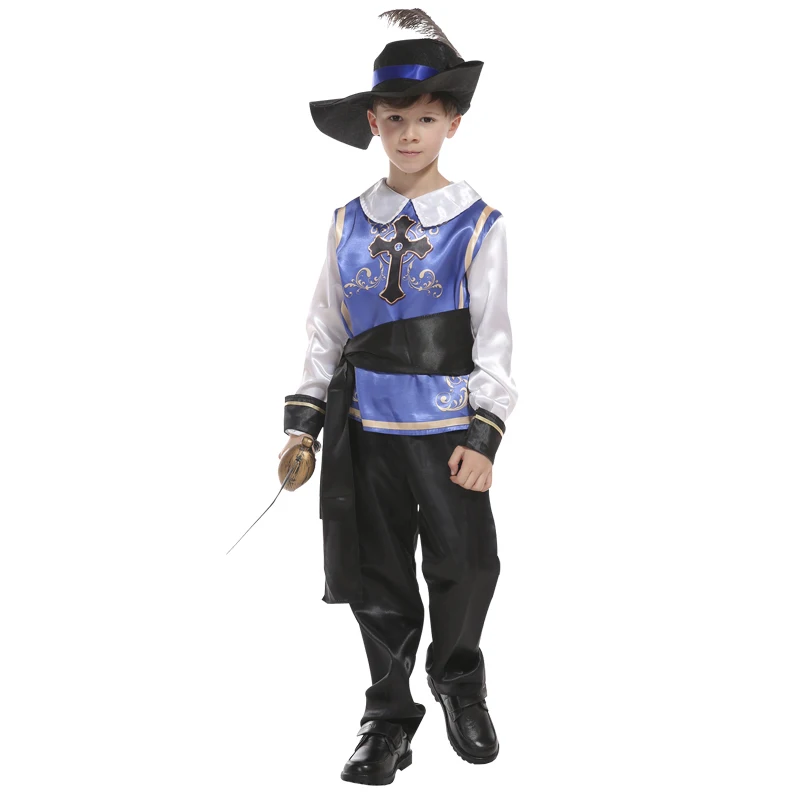 Halloween Cosplay Costumes Kid Pirate Cosplay Set for Boys Carnival Party  M-XL Without Weapons