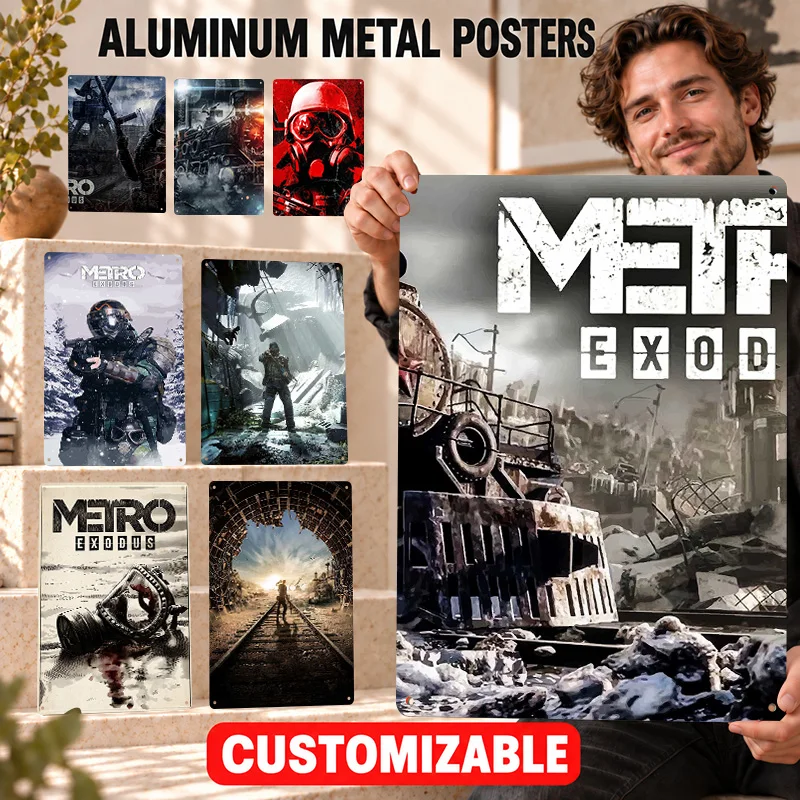 Metro Exodus Game Textured Metal Posters Customized Aluminum Sign Post Apocalyptic Survival Wall Art For Bedroom Collector Gift
