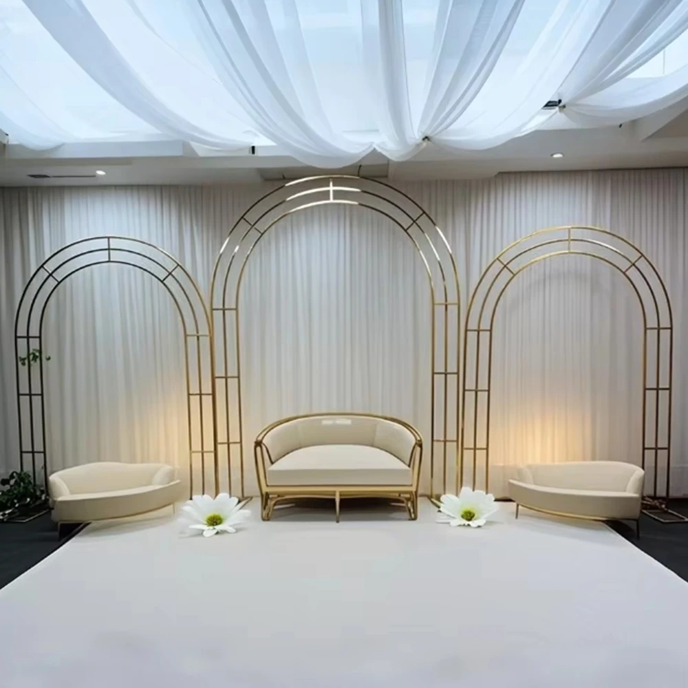 1/3pcs white/black/sliver/gold Neon Arch Tunnel Path flower  Backdrop Stand Walkway Arch for Wedding Party Decoration