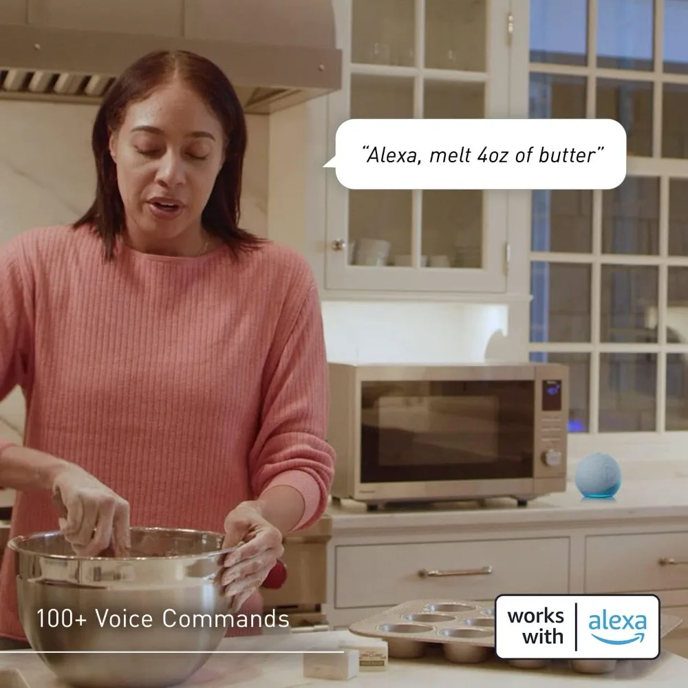 يعمل مع فرن ميكروويف أليكسا كونترتوب بقوة 1200 وات مع مستشعر للطهي Genius، من الفولاذ المقاوم للصدأ