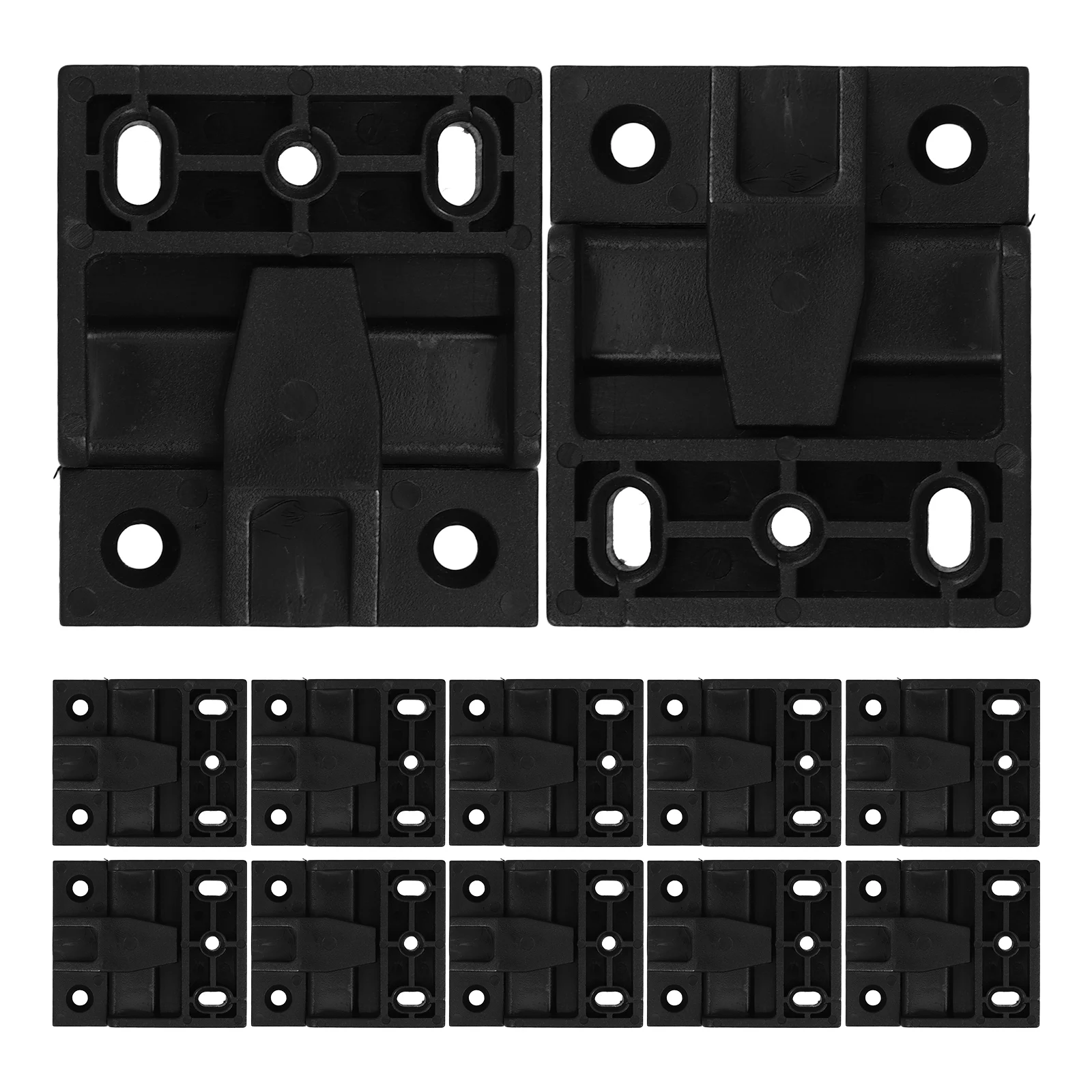 

12 Set Snap Connector Front Cabinet Partition Bracket Black Mounting Plastic Corner Bracket Furniture Panels