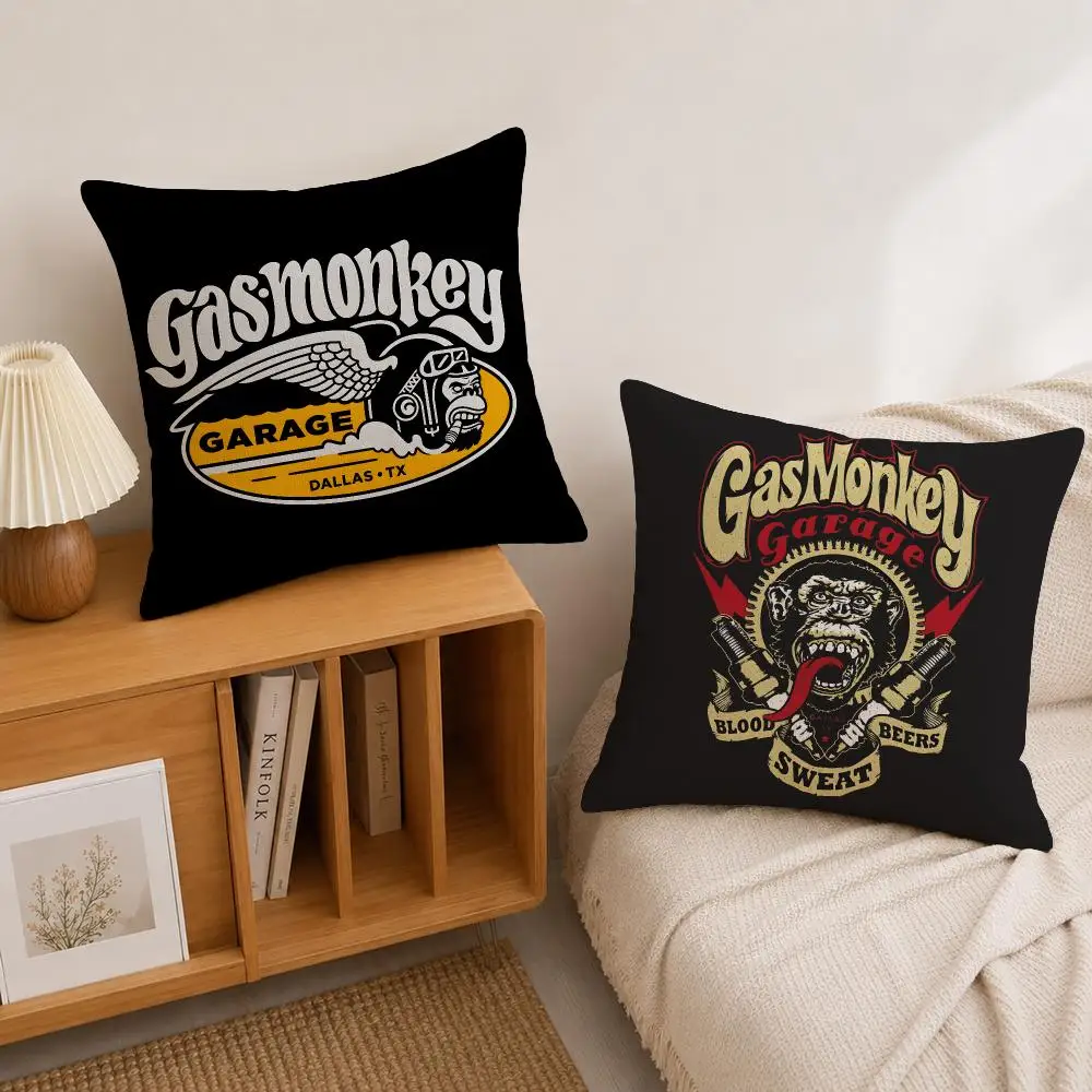 TV Show Gas Monkey Garage Cushion Cover Natural Linen Pillowcase Set, All-in-One Decor for Sofa, Bedroom & Chair