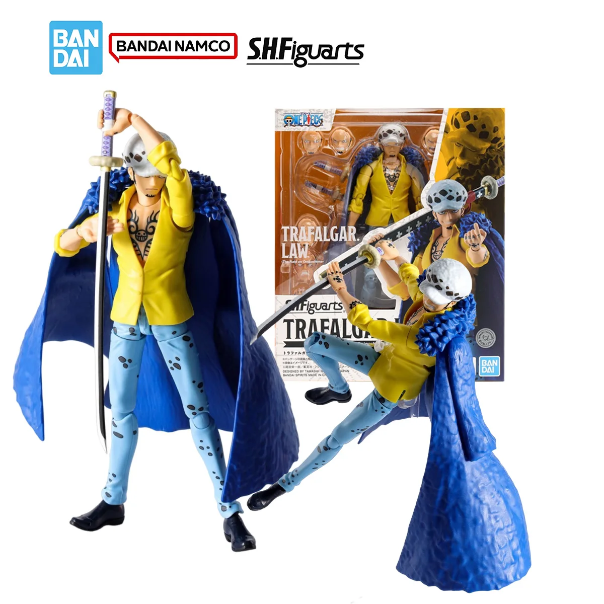 

Bandai One Piece, комплект оригинальной модели, аниме-фигурка S.H.Figuarts Trafalgar D Water Law, экшн-фигурка, подвижная модель, игрушки, подарки