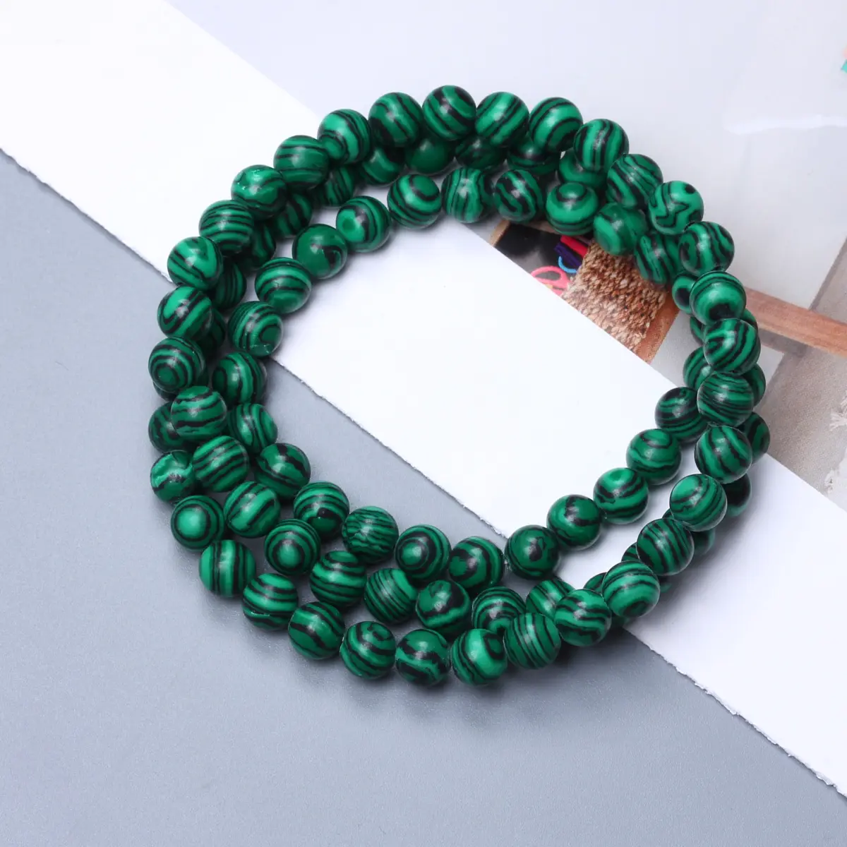 60-30 pz 4/6/8/10mm verde Malachite pietra preziosa pavone pietra naturale fai da te perline rotonde accessori per gioielli che fanno fascino