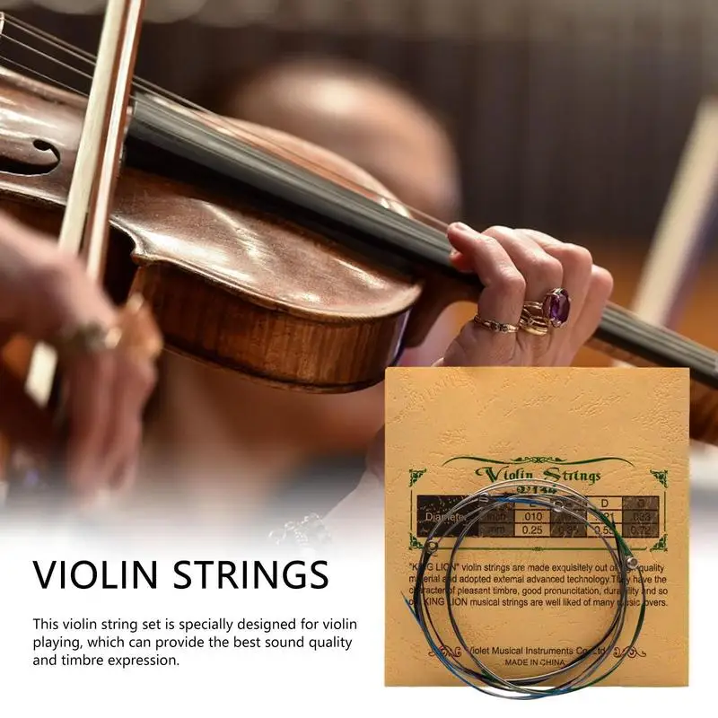 Fiddle Strings Steel Core Violin Strings Rich Tone Handcrafted Fiddle Replacement Strings For All Levels