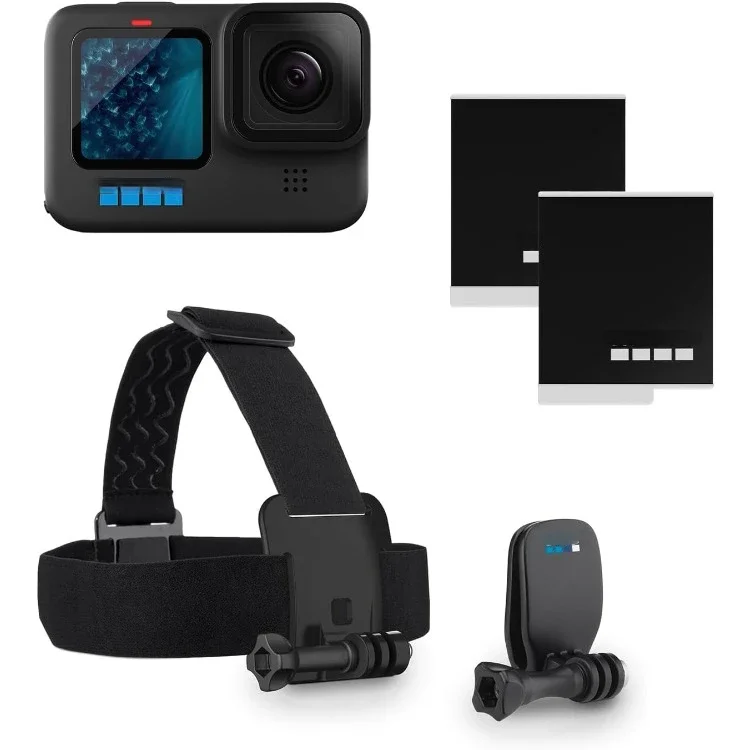 HERO11 Black Bundle - Includes HERO11 Black Camera, Head Strap + QuickClip, and Enduro Battery (2 Total)