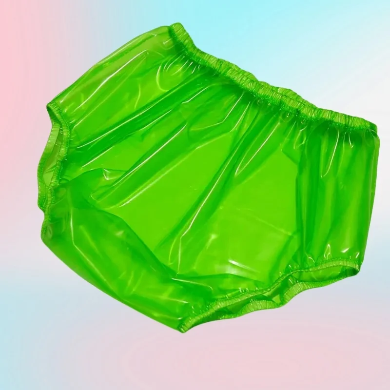 

Прозрачные толстые пластиковые трусы из ПВХ для взрослых и детей, трусики с высокой талией при недержании, водонепроницаемые свободные мягкие бесшумные трусы для подгузников ABDL