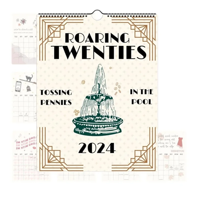 2024 Roaring Twenties Calendar Wall Calendar Gift Calendar 12 Monthly Calendar Planner, Funny Hanging Monthly Wall Calendar 1PCS
