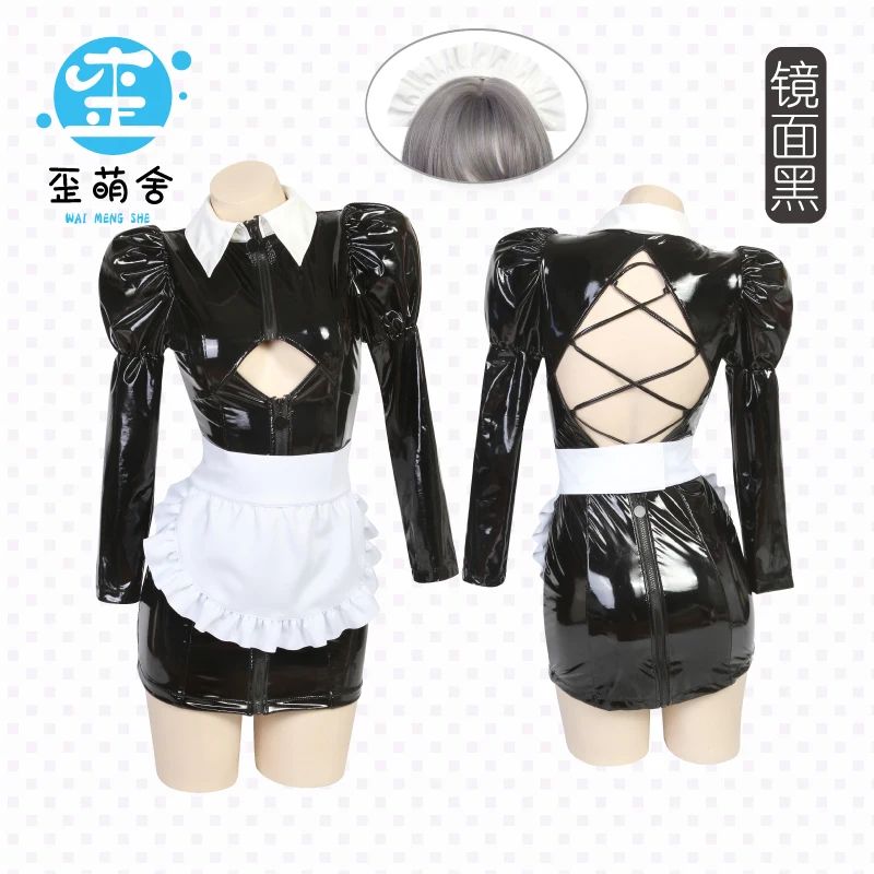 Original Lolita Maid Cosplay Traje para Mulheres, Preto, Branco, Waimengshe, Escuro, Trajes de Halloween