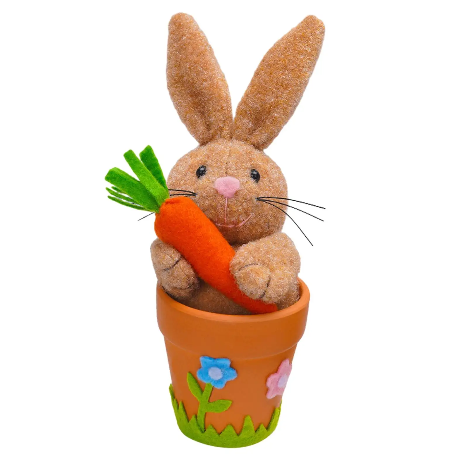 Easter Bunny Decoration Easter Decor Decorative Flowerpot Rabbit Figurine Animal Sculpture for Desk Bookshelf Indoor Cabinet