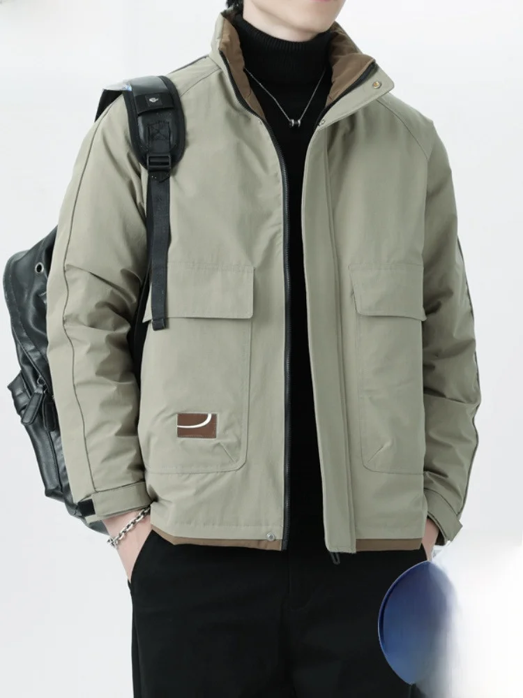 

Paul 2026 Men's Military een down Jaet Du Feather Warm Windproof Thiened Winter Outerwear Casual Faion Polyester Fiber