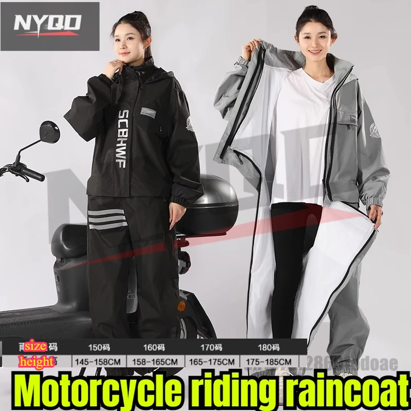 

Full Body Waterproof and Windproof Riding Suit, Adult Electric Bike Waterproof Raincoat, Breathable Raincoat