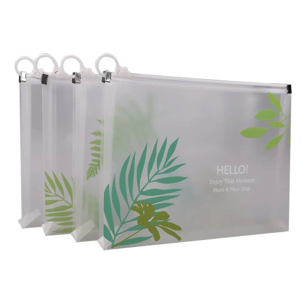 

4Pcs File Bags Heavy Duty Waterproof Zipper Portable Organizer for Documents Stationery School Office Travel Transparent Pockets