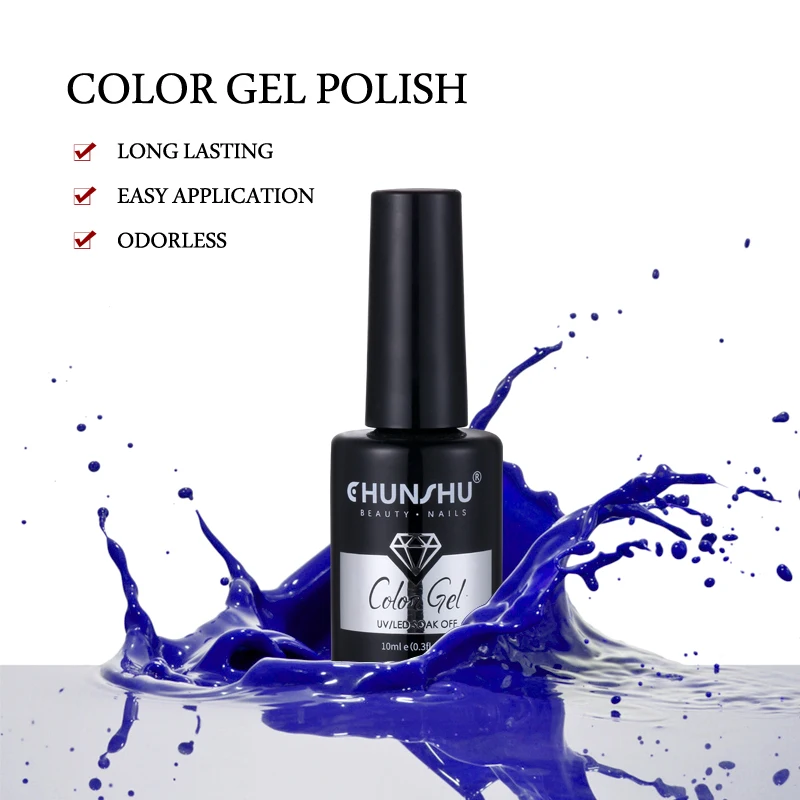 CHUNSHU-Esmalte Gel, Cor Verde e Azul, Verniz Semi Permanente, Soak Off, Gel UV, Nails Art Design, Manicure, 10ml